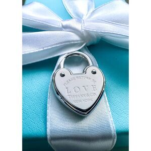 NEW Retired Tiffany & Co Heart Love Lock in Silver